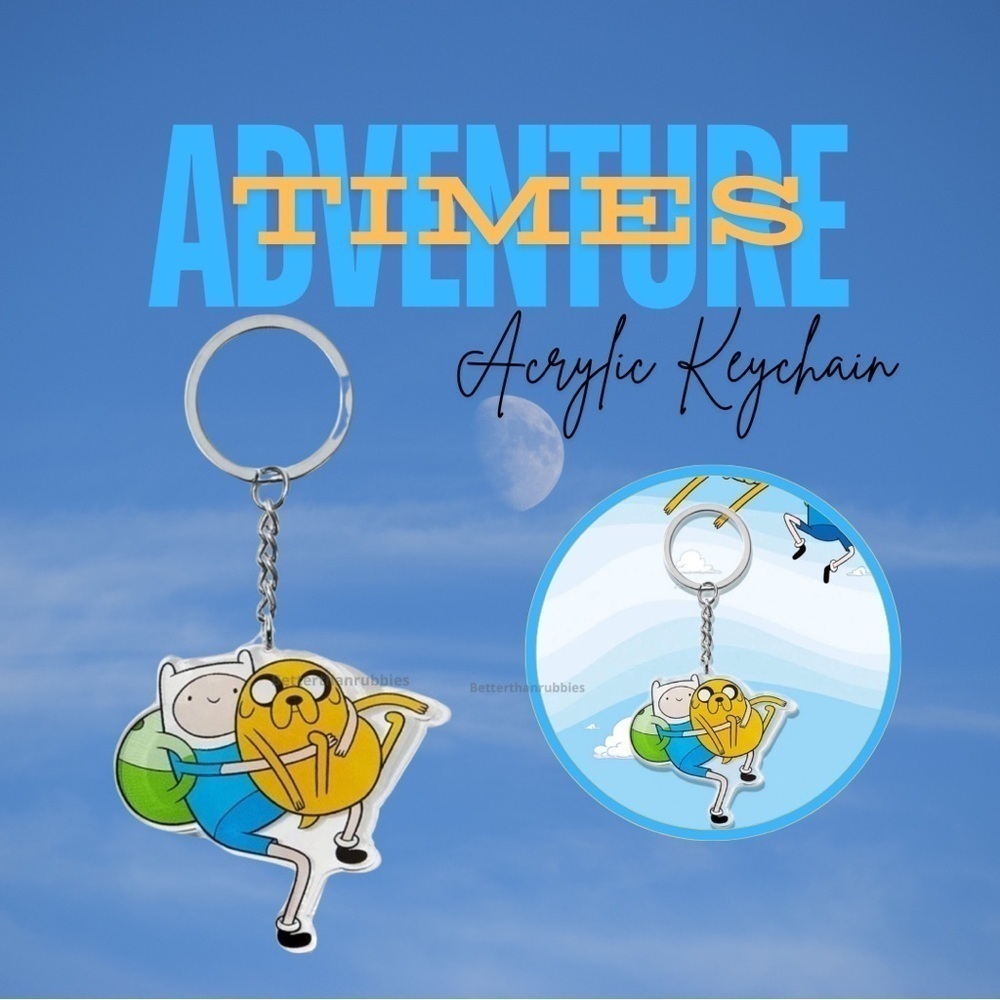ADVENTURE TIME Cartoon Pattern Acrylic Keychain Bag Pendant NWOT